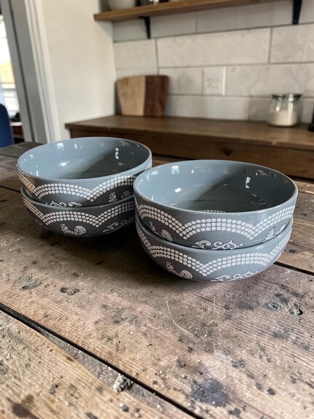 Temp-tations "Doodle Doo" by Tara McConnell Tesher Set of 4 Bowls